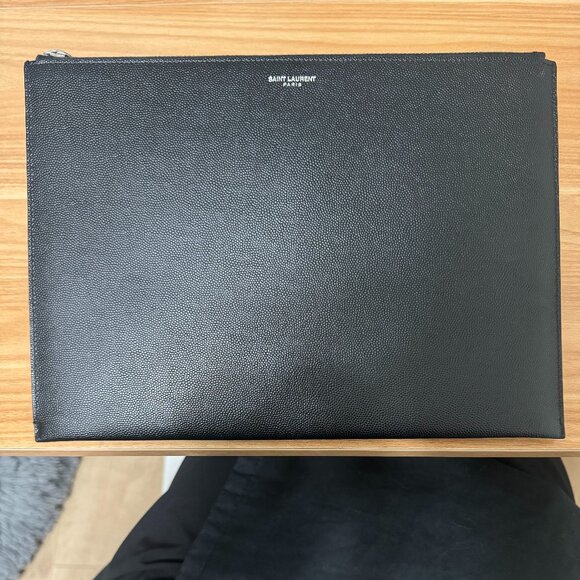 SAINT LAURENT Embossed Leather pouch - Picture 2 of 7